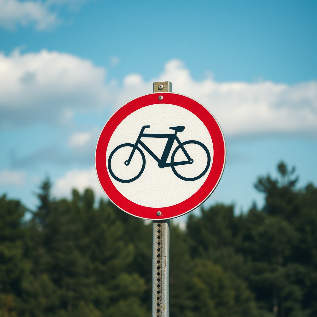 funny cycling road sign