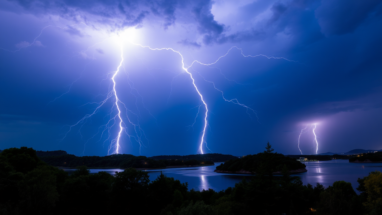 photo, lightning, lakes