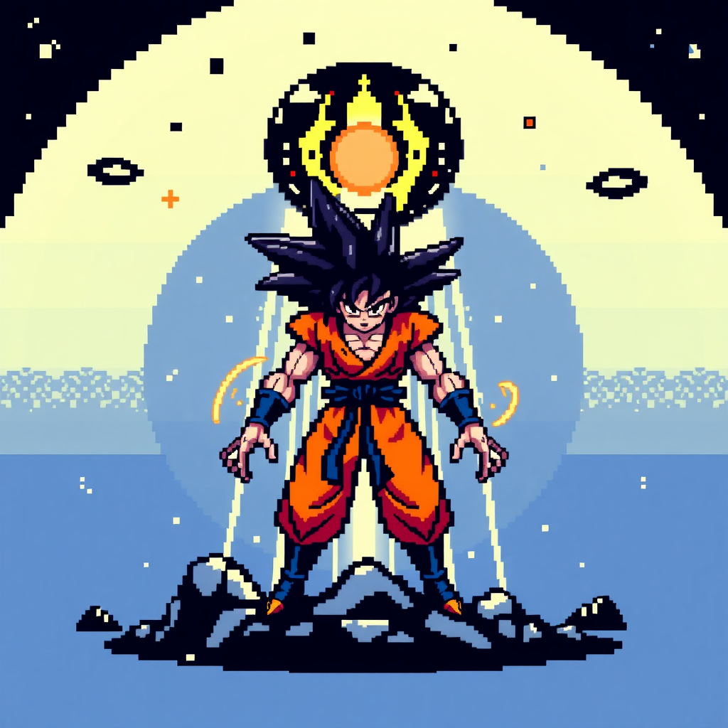 pixel alien abduction goku