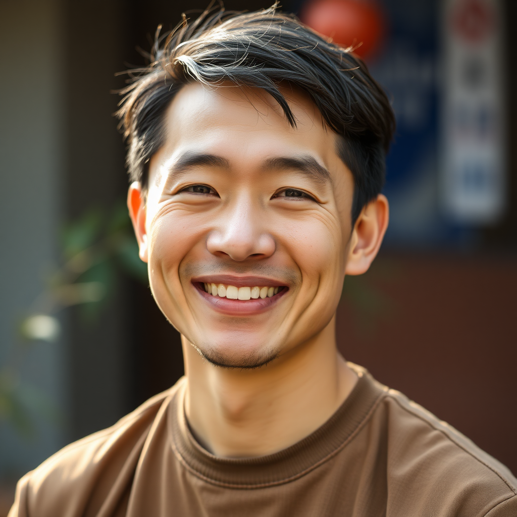 a smiling asian man