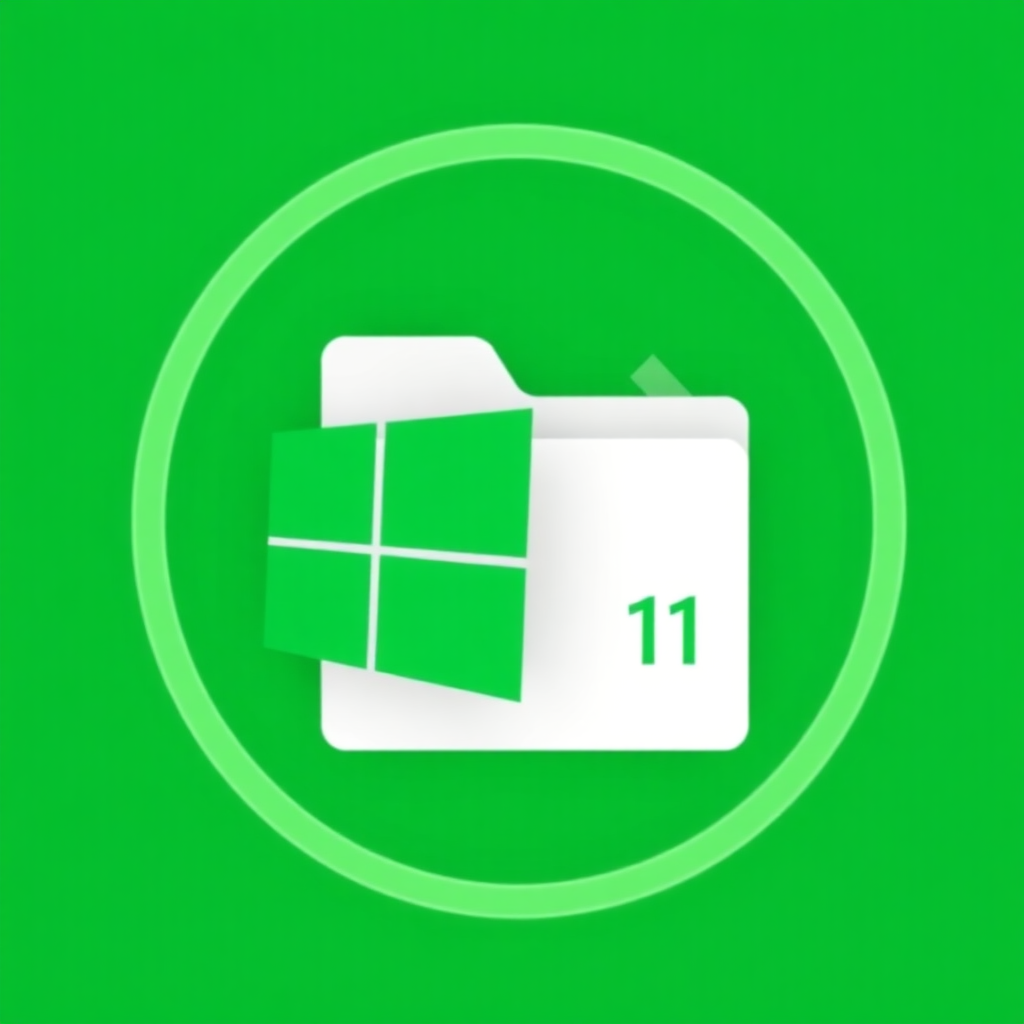 An icon of a Windows 11 file with a green background that represents the documents folder.