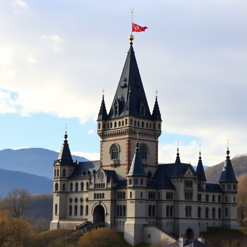 The Hohenzollern Castle with flag