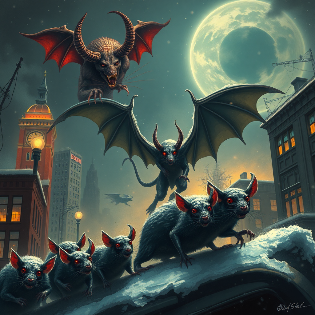 Demon rats invading Boston, Satan, blizzard, ancient aliens