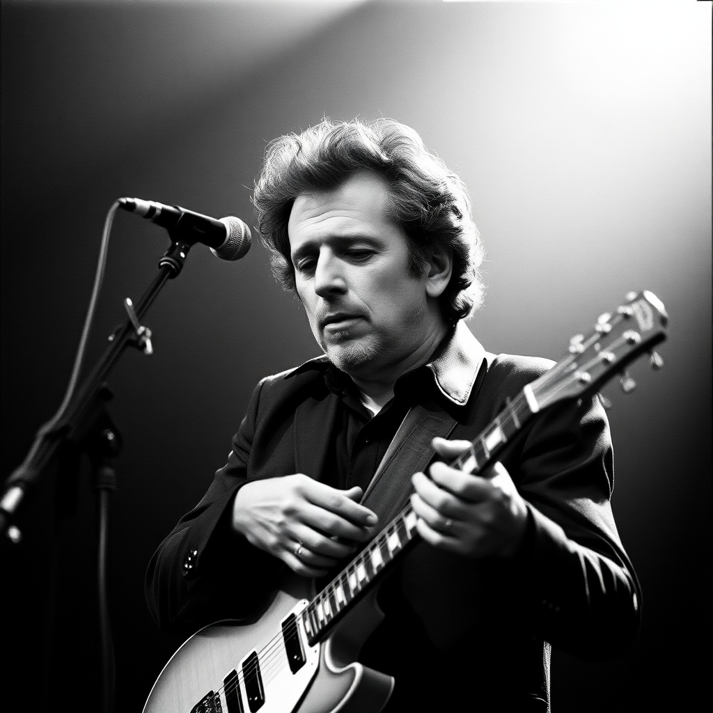 Lucio Battisti, in monochrome