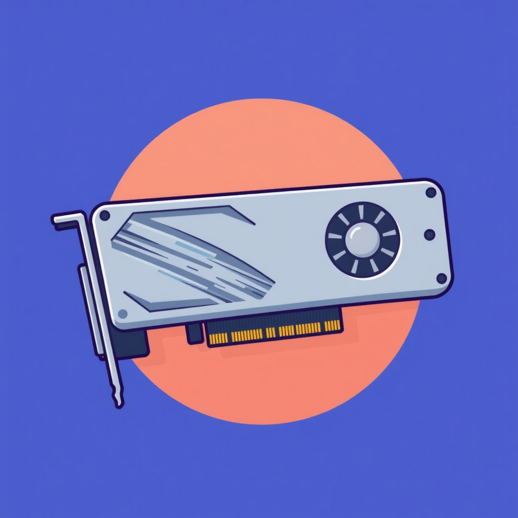 flat icon of graphics card