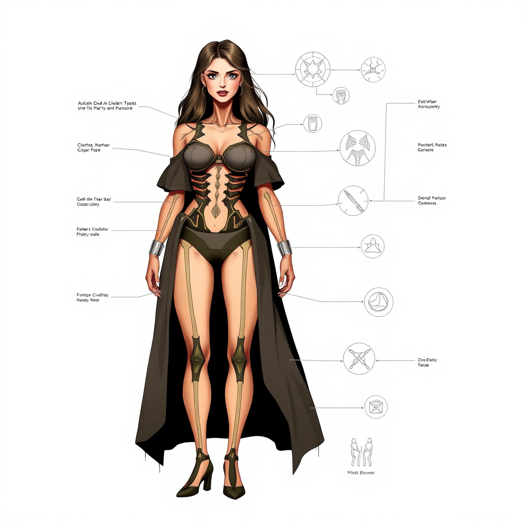 Woman 
 full body  schematic