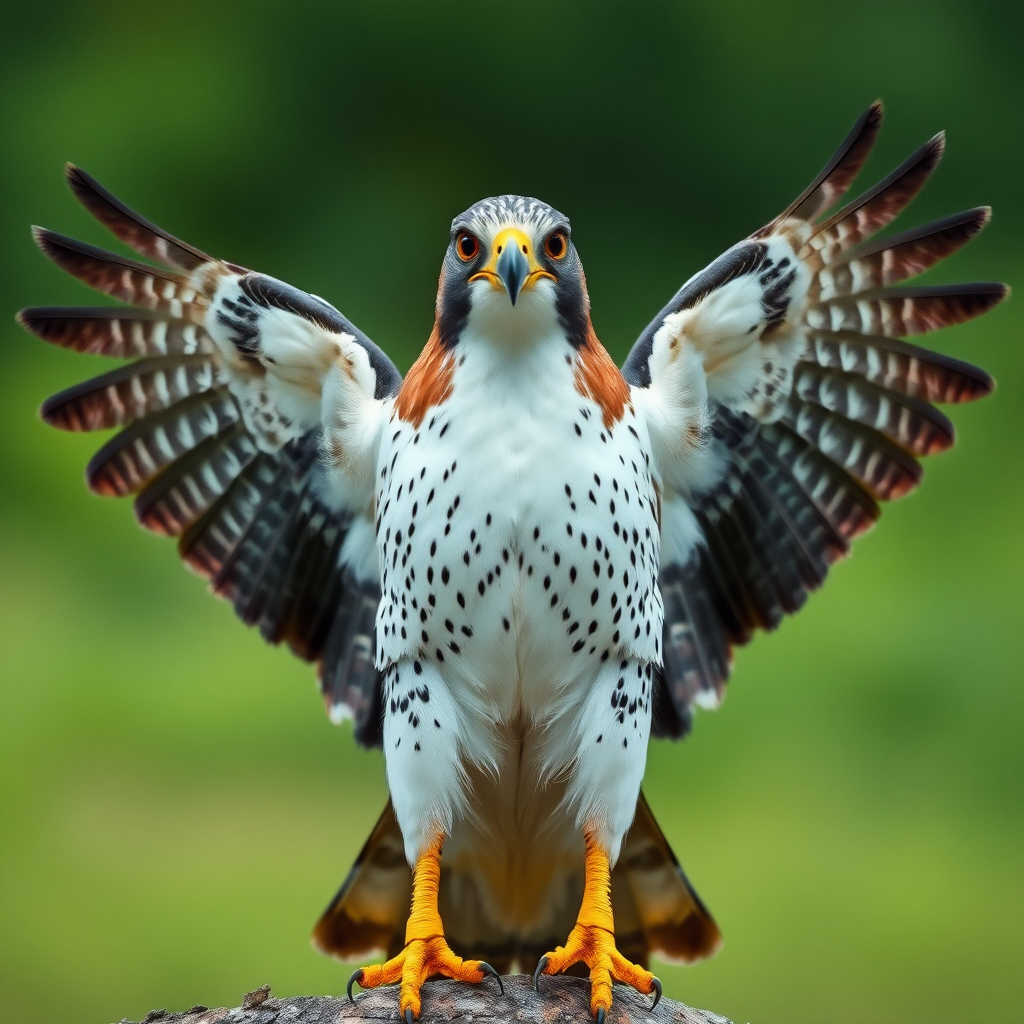 gerfalcon with wings wide open facing the camera 8K perfect quality realistic