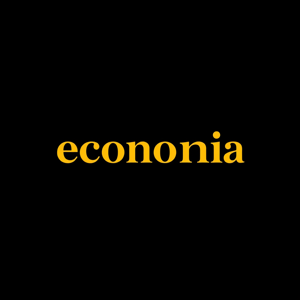 create an image with a text in the center that says: "economía" in black letters and with a dark yellow background