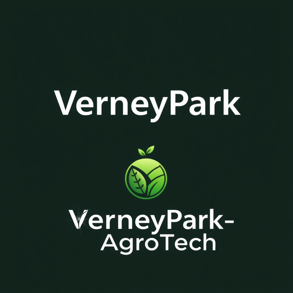 To create a visually striking and memorable logo for "VerneyPark-AgroTech," the design should reflect innovation, sustainability, and the forward-thinking nature of agricultural technology. The logo should evoke a sense of growth, connection with nature, and cutting-edge solutions.

Incorporating natural elements like leaves, crops, or a subtle depiction of the earth can symbolize the agricultural focus, while sleek, modern lines or abstract shapes can highlight the technology aspect. The typography should be clean and contemporary, with "VerneyPark" standing strong and distinguished, while "AgroTech" can be presented in a way that reflects innovation—perhaps with a futuristic font or stylized design.

A color palette inspired by nature, such as earthy greens, blues, or rich browns, can create a connection to the agricultural world, balanced with a hint of metallic or tech-inspired hues to convey modernity and innovation. The overall logo should merge the concepts of tradition and technology, representing VerneyPark-AgroTech’s role in revolutionizing agriculture while staying rooted in the environment.