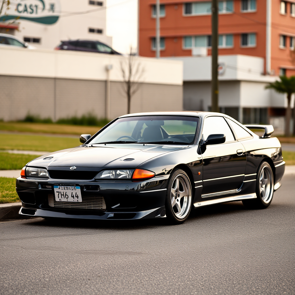 Nissan Silvia S14 the car is parked on the side of the road, inspired by Taiyō Matsumoto, Tumblr, restomod, ND4, C4