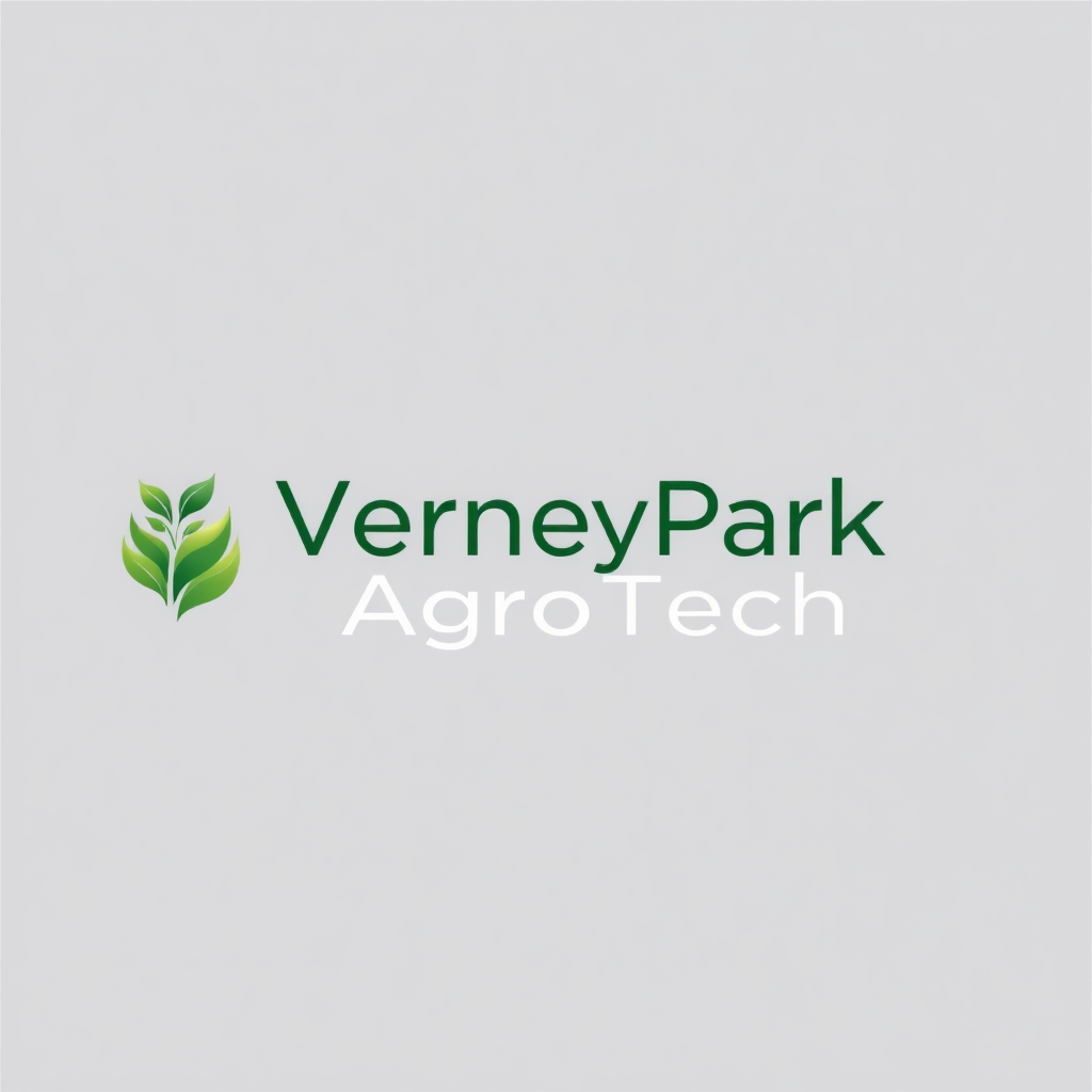 To create a visually striking and memorable logo for "VerneyPark-AgroTech," the design should reflect innovation, sustainability, and the forward-thinking nature of agricultural technology. The logo should evoke a sense of growth, connection with nature, and cutting-edge solutions.

Incorporating natural elements like leaves, crops, or a subtle depiction of the earth can symbolize the agricultural focus, while sleek, modern lines or abstract shapes can highlight the technology aspect. The typography should be clean and contemporary, with "VerneyPark" standing strong and distinguished, while "AgroTech" can be presented in a way that reflects innovation—perhaps with a futuristic font or stylized design.

A color palette inspired by nature, such as earthy greens, blues, or rich browns, can create a connection to the agricultural world, balanced with a hint of metallic or tech-inspired hues to convey modernity and innovation. The overall logo should merge the concepts of tradition and technology, representing VerneyPark-AgroTech’s role in revolutionizing agriculture while staying rooted in the environment.