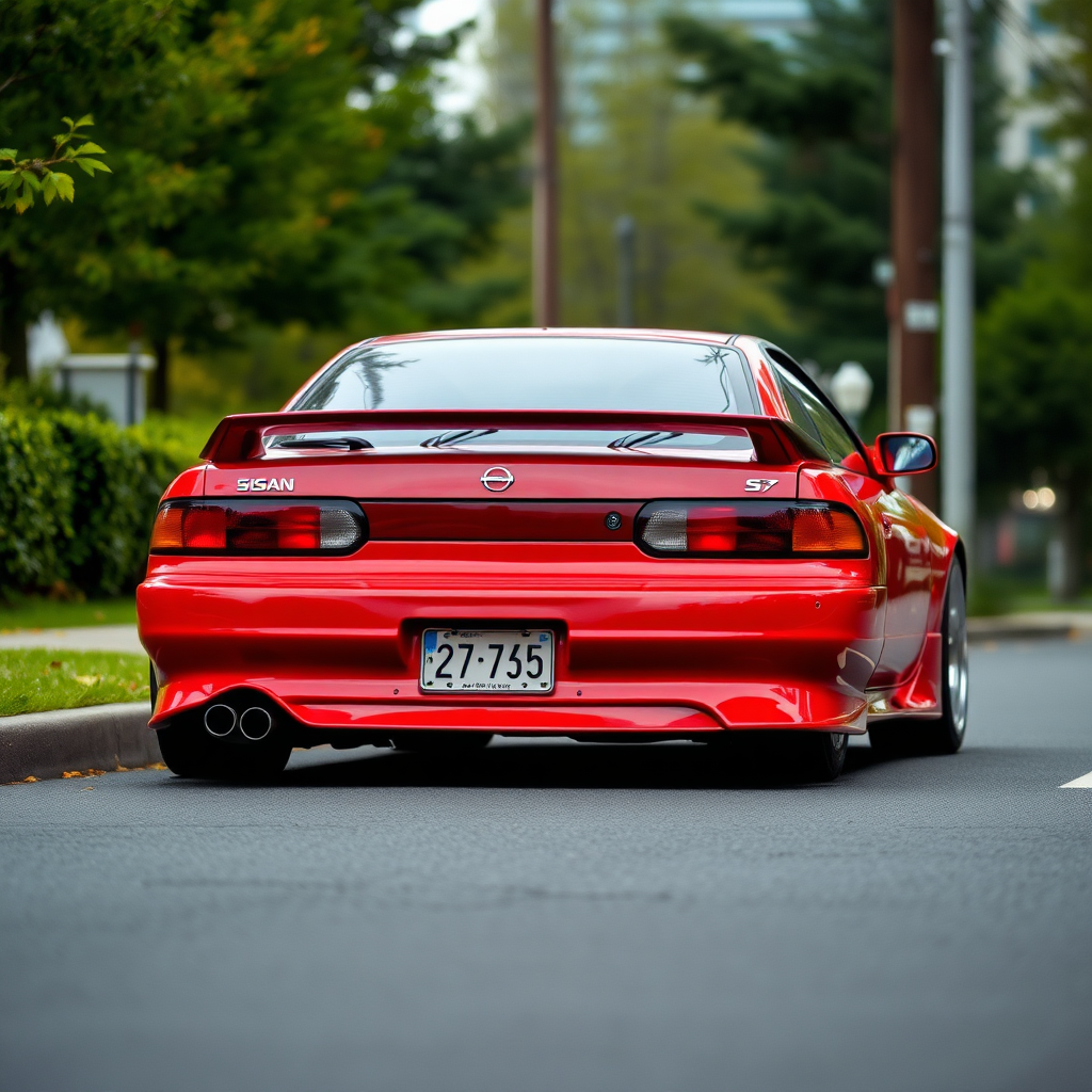 Nissan Silvia S14 the car is parked on the side of the road, inspired by Taiyō Matsumoto, tumblr, restomod, nd4, c4