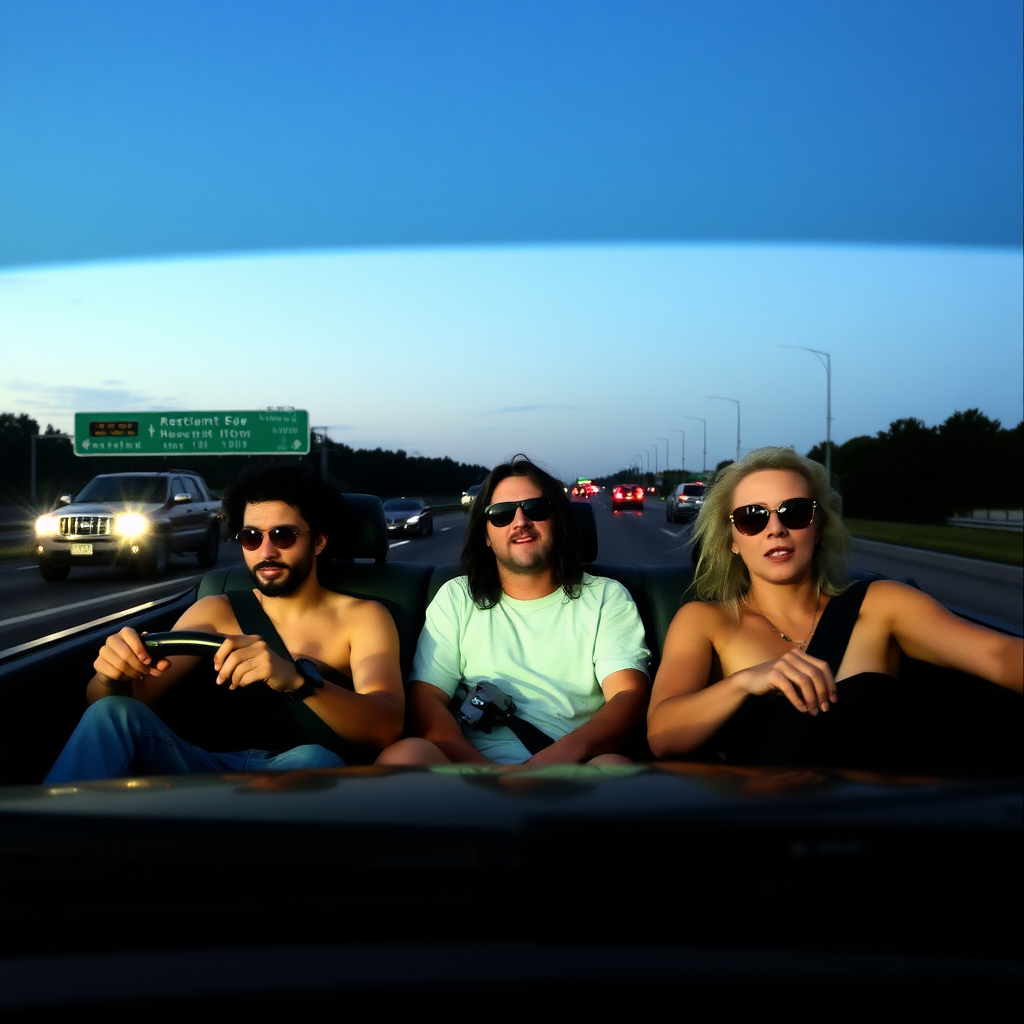 3 tweakers driving down the highway on the way to a sex club in Atlanta.