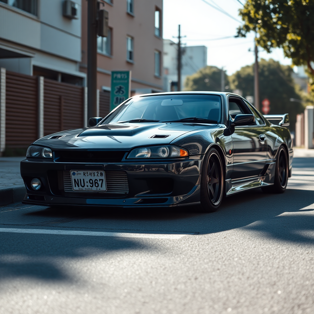 nissan silvia s14 the car is parked on the side of the road, inspired by Taiyō Matsumoto, tumblr, restomod, nd4, c4