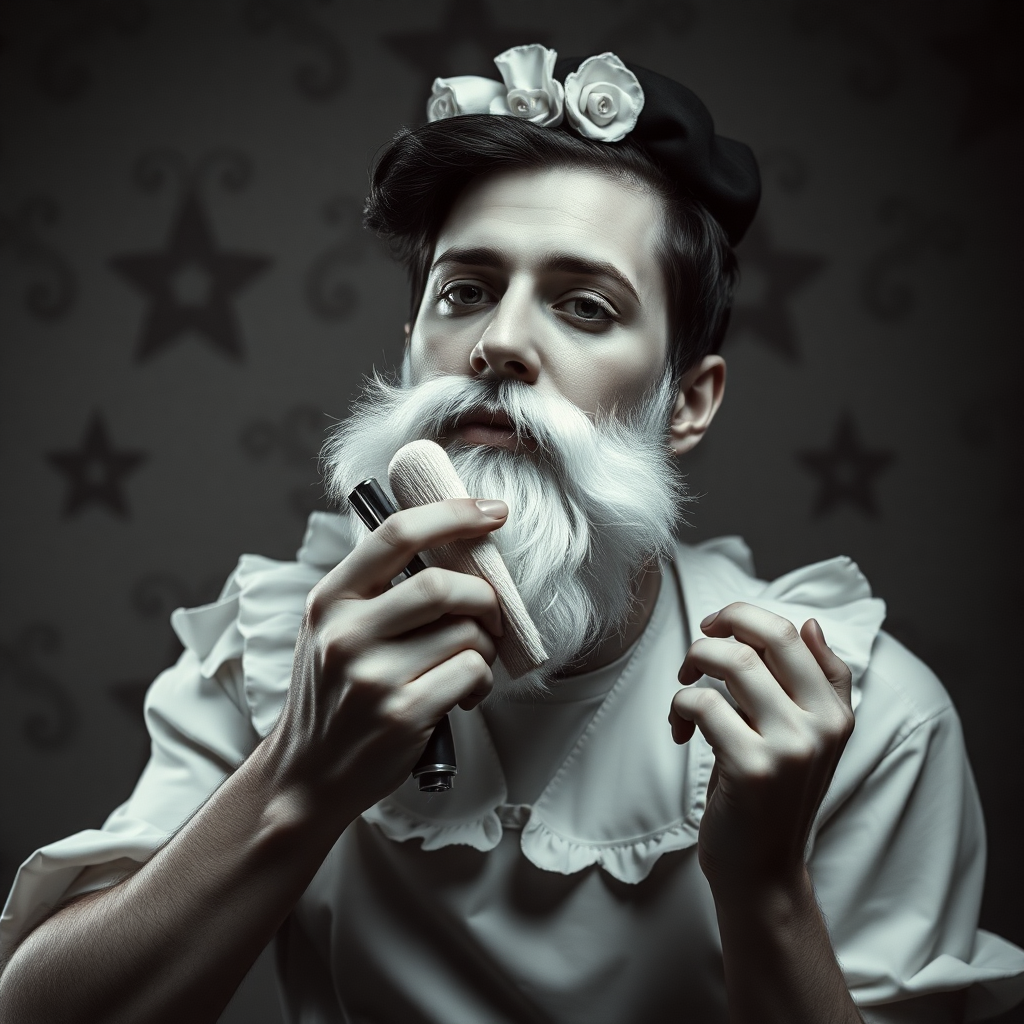 French maid, shaving beard