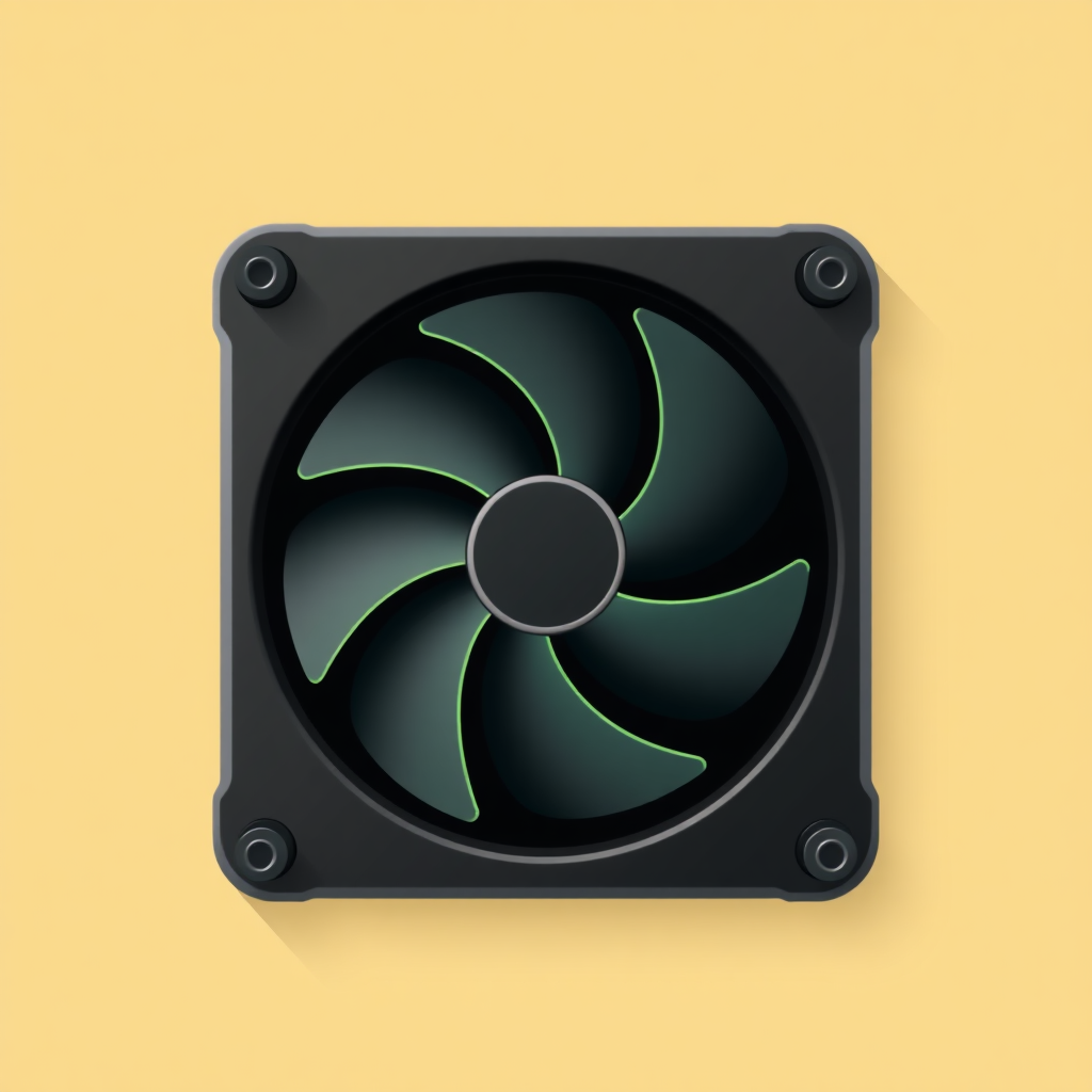 flat icon of 3 fan gpu