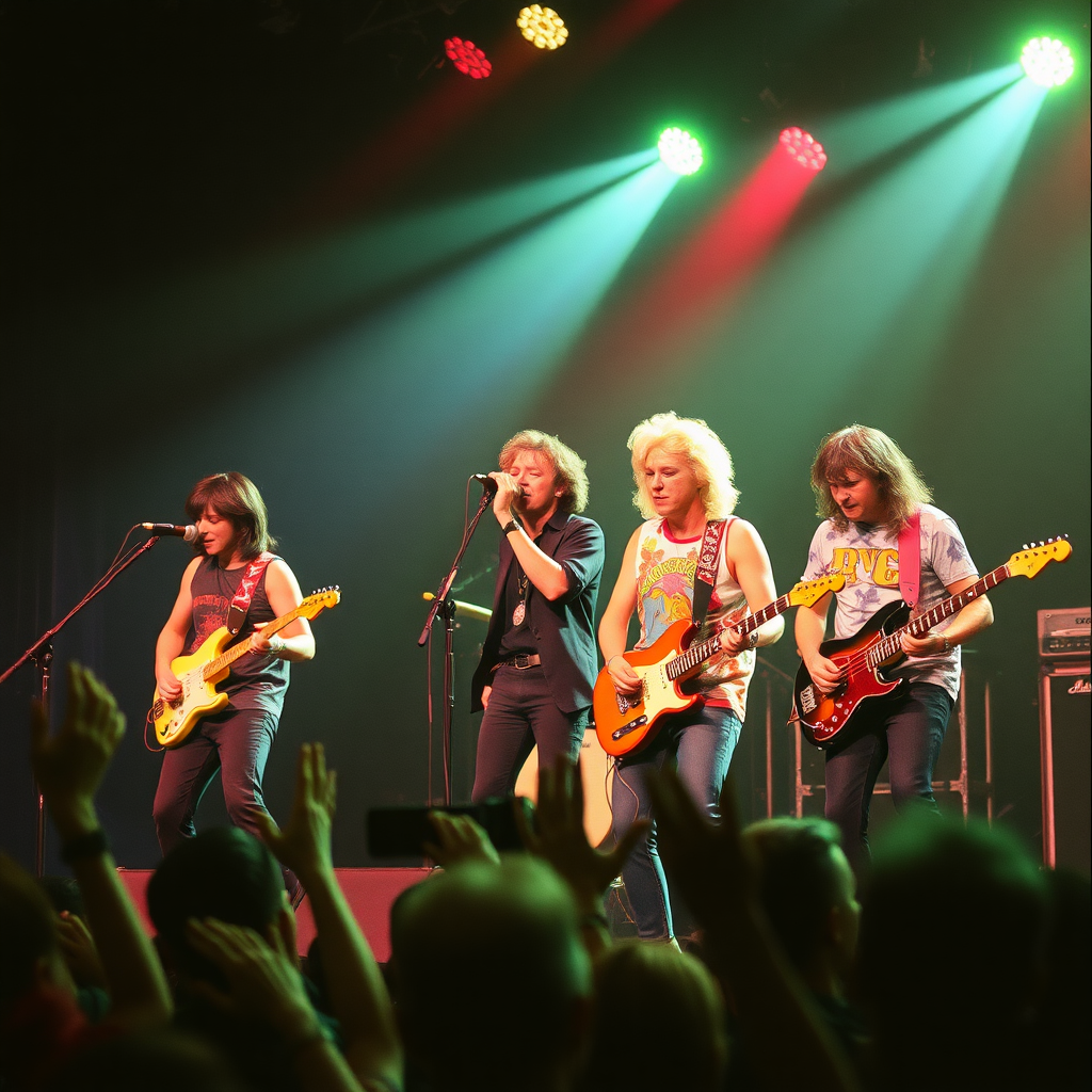 a 1980s band in concert