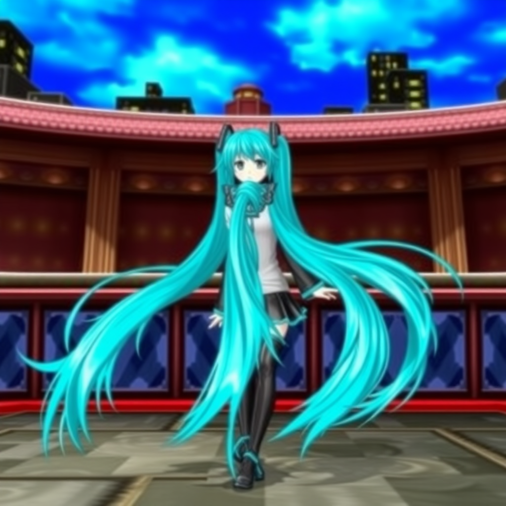 Ps2 game screenshot of hatsune miku