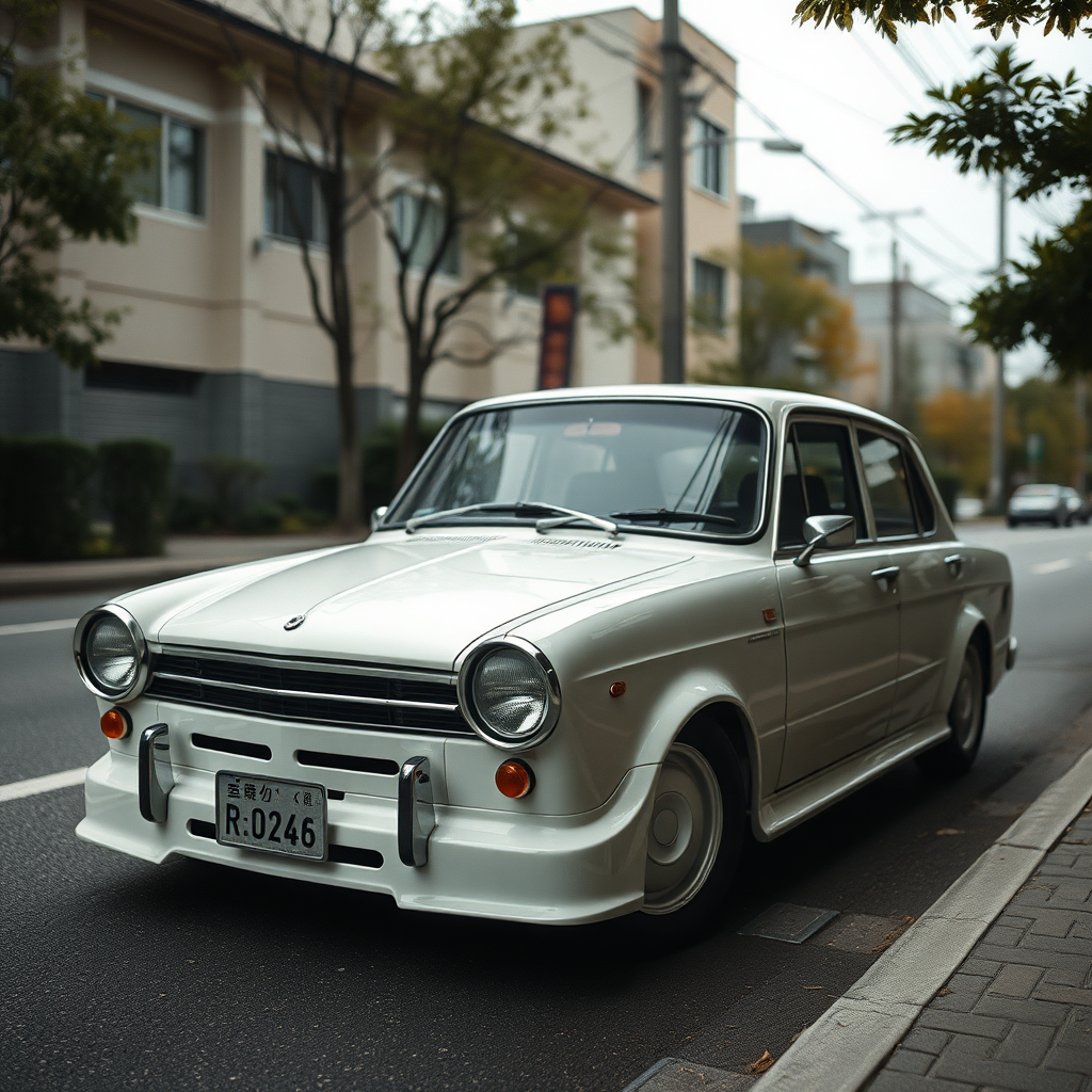 the car is parked on the side of the road, inspired by Taiyō Matsumoto, tumblr, restomod, nd4, c4