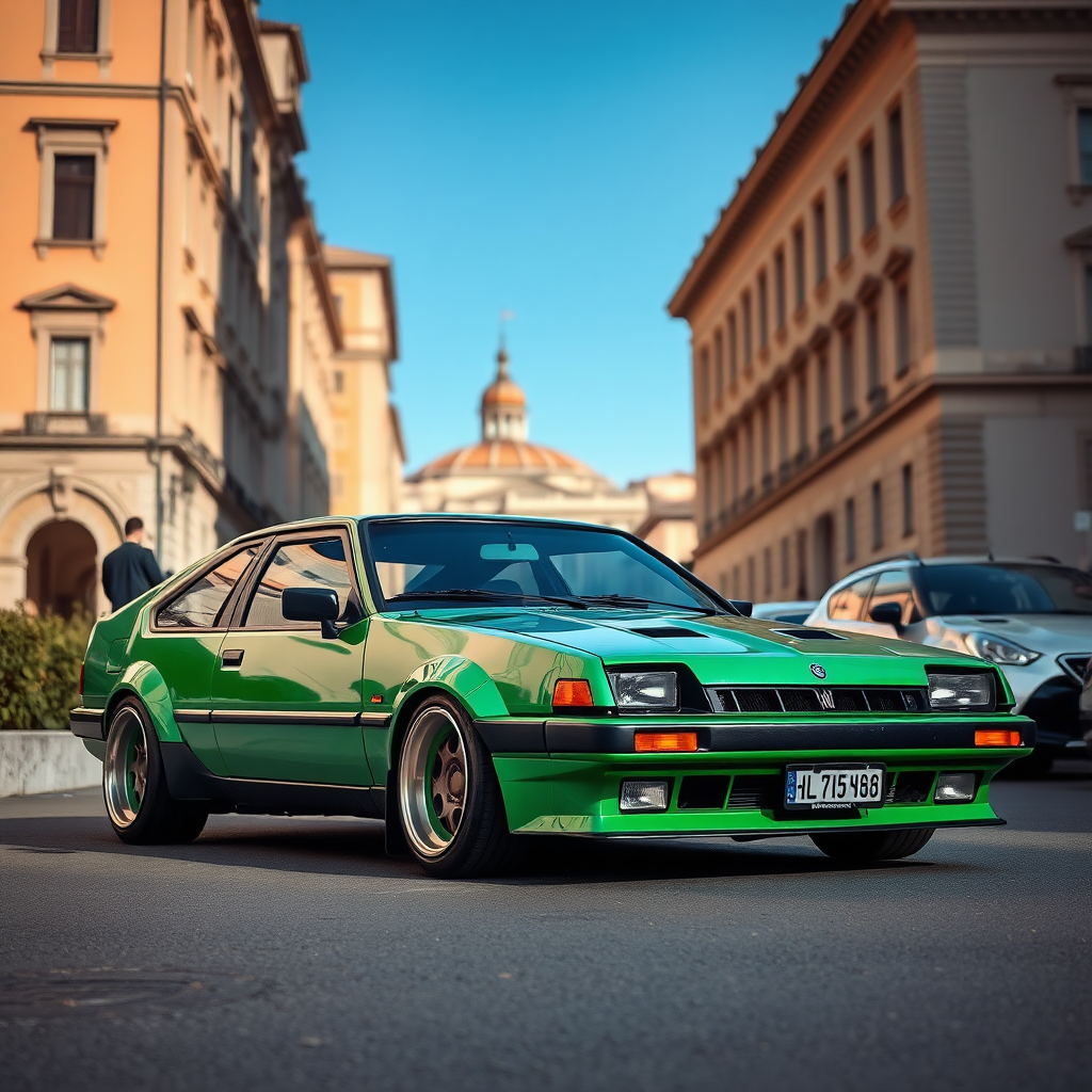 Green toyota trueno tuning in Rome