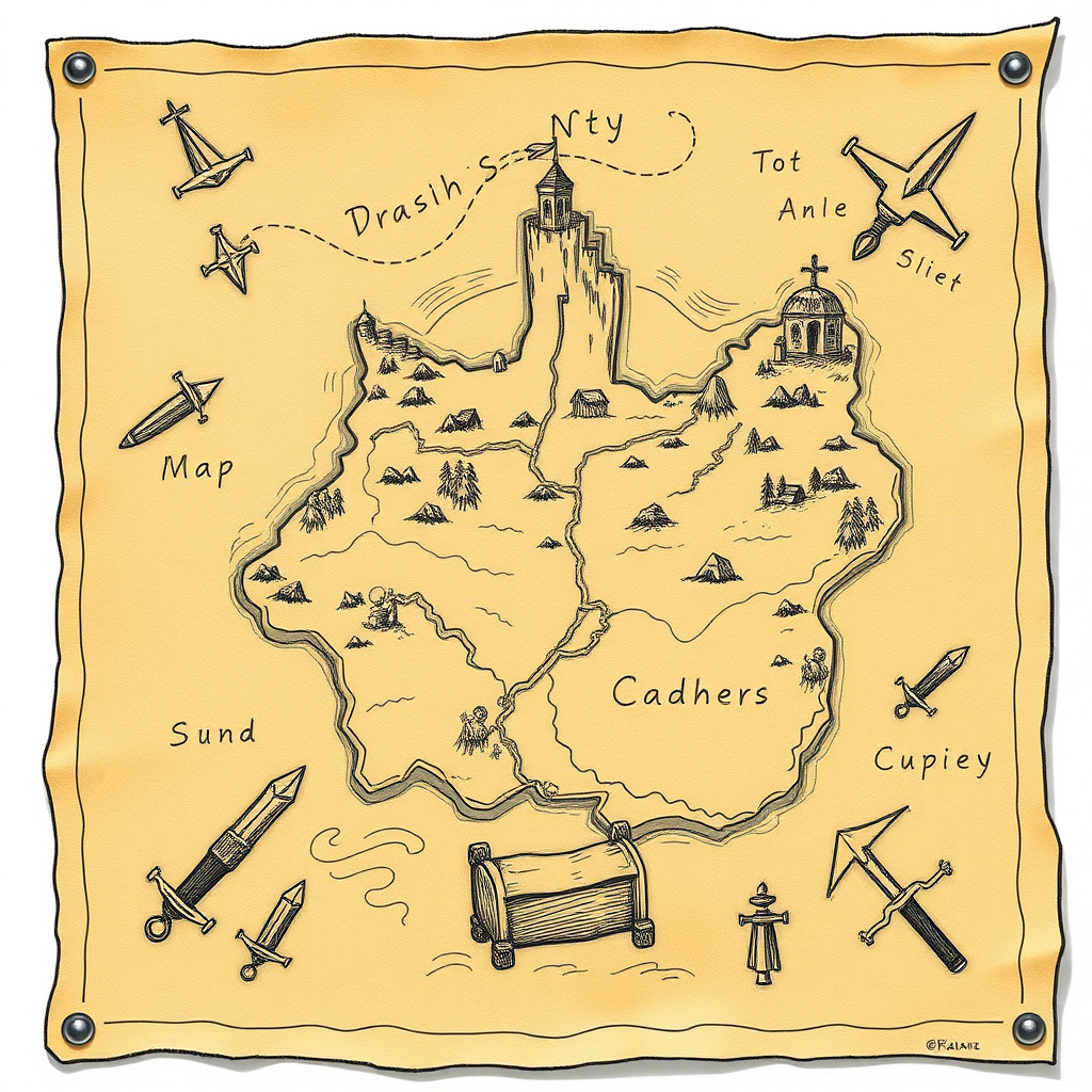 Treasure map drawing