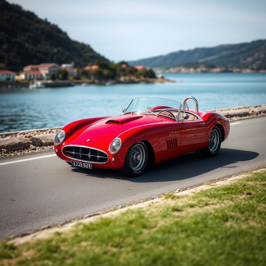 a brilliant red barchetta