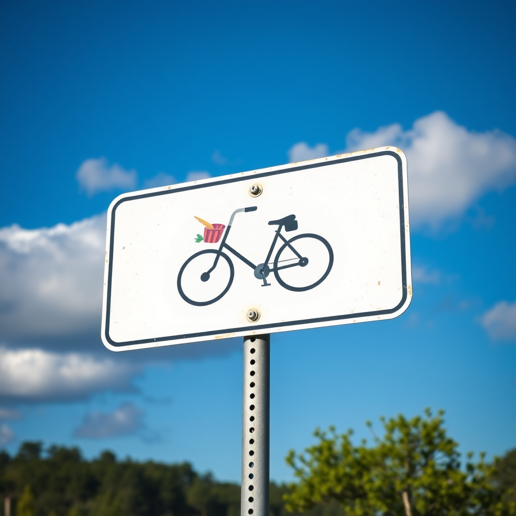 unicorn bicycle road sign