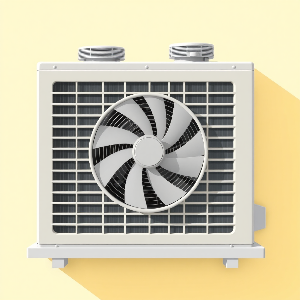 flat icon of hvac condenser, visible fan