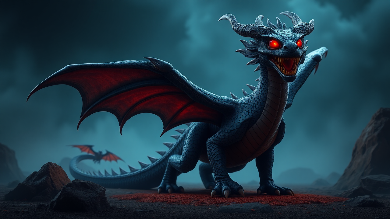 photo, red-eyes dark dragon, full body