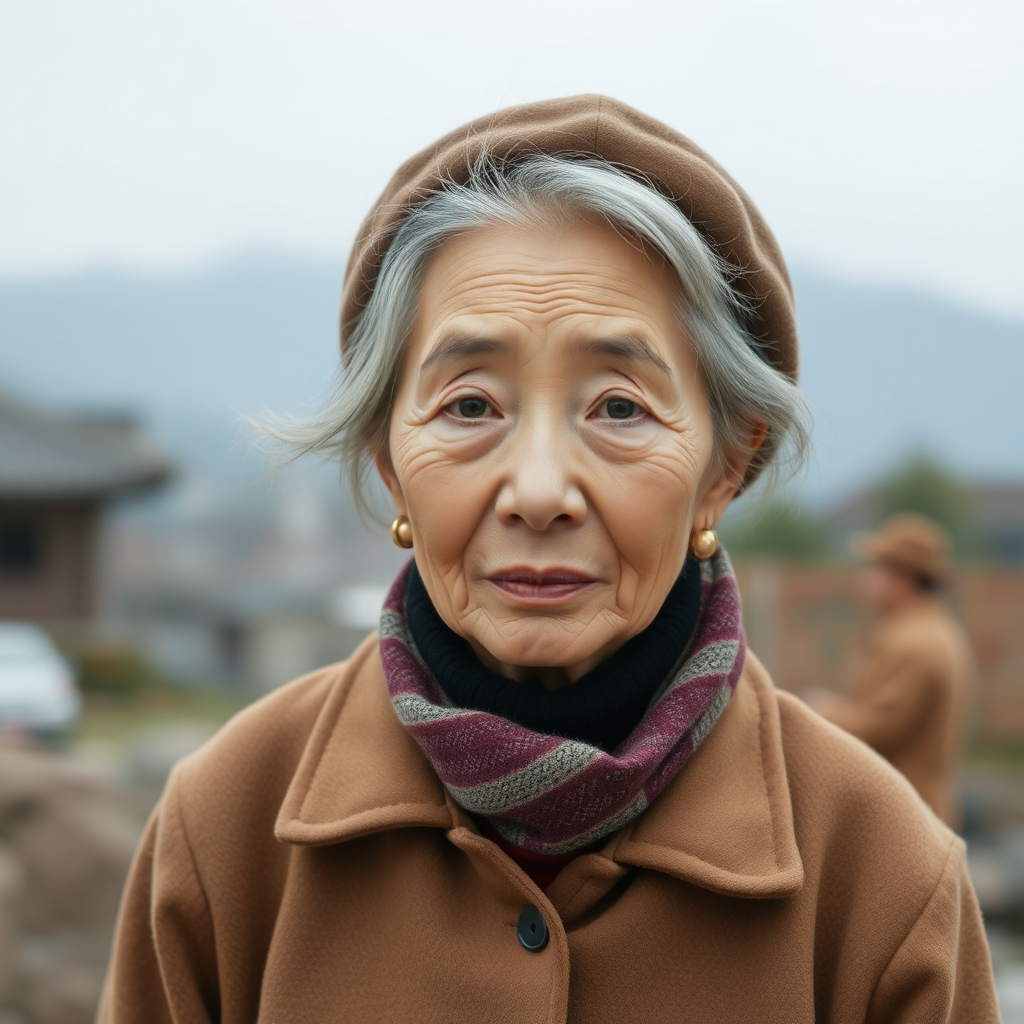 70 age old korean woman, front