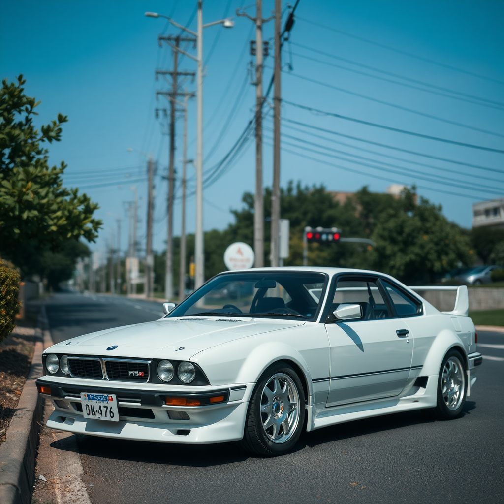 the car is parked on the side of the road, inspired by Taiyō Matsumoto, tumblr, restomod, nd4, c4