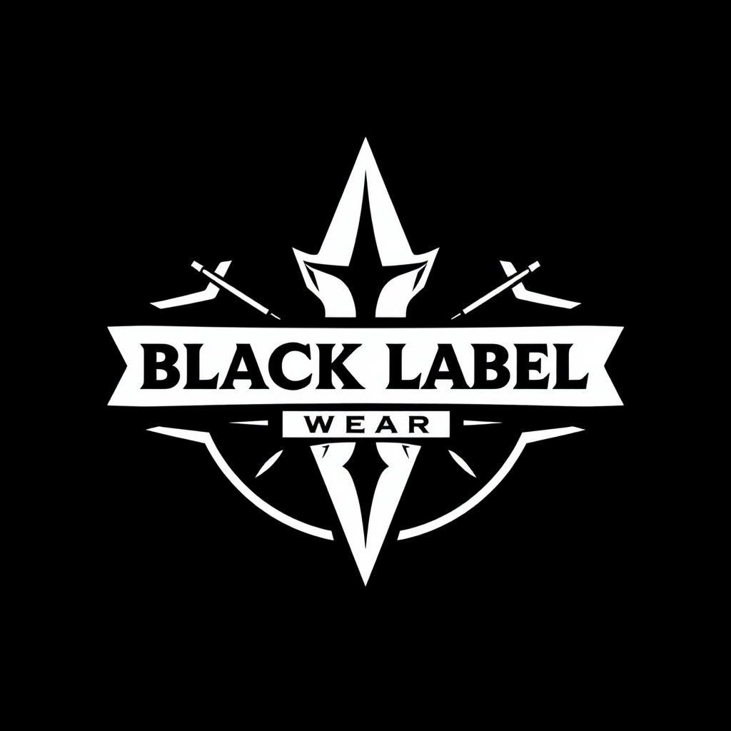 A logo design for a street wear clothing brand 'Black Label Wear'. Make it elegant but sharp.