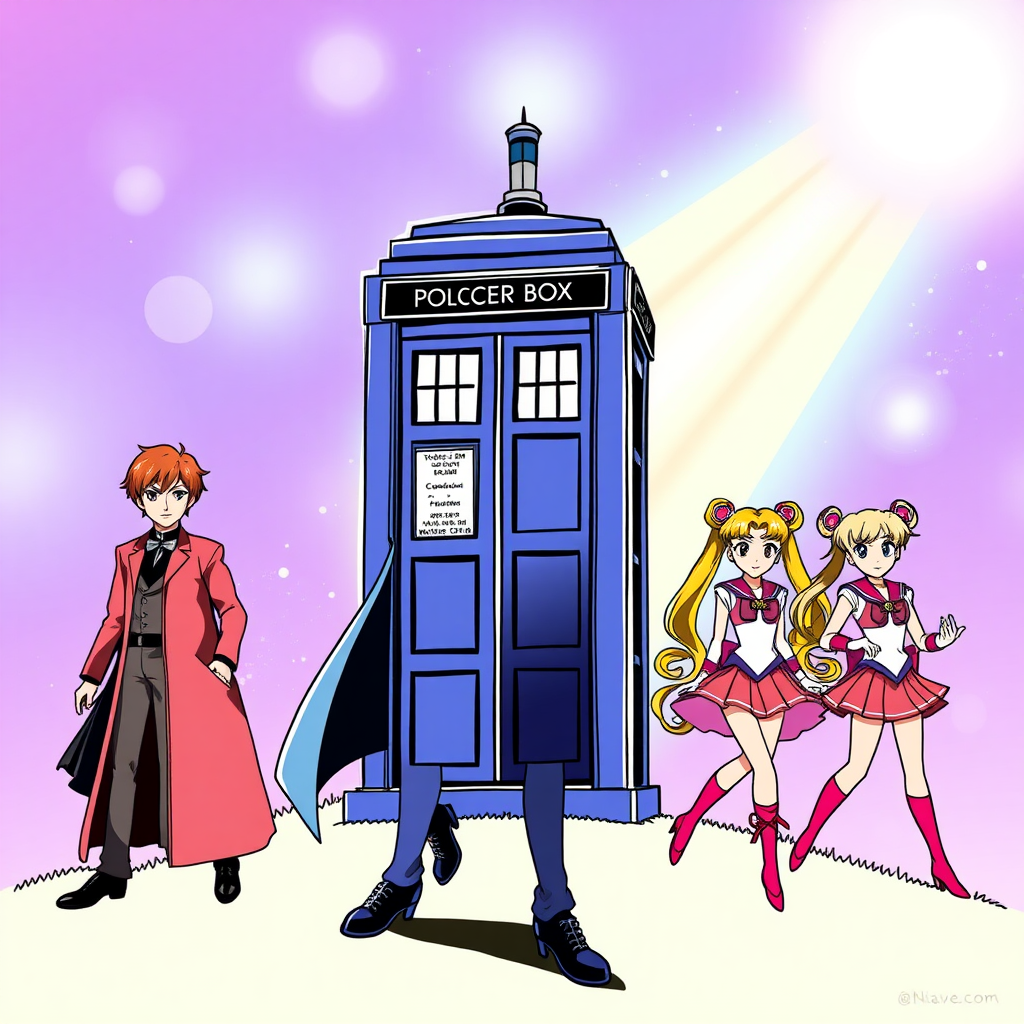 doctor who in the style of sailor moon