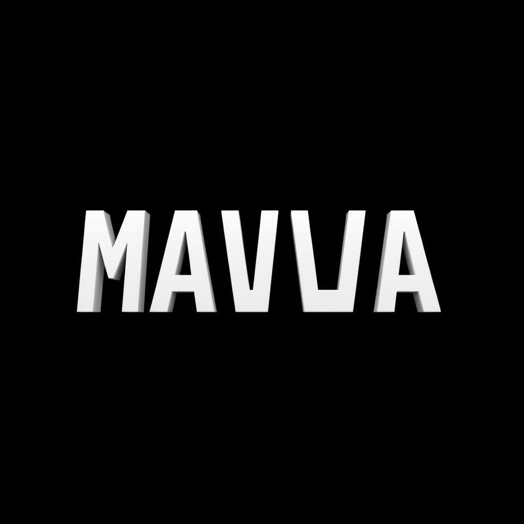 4K Professional AI Compute Inspired Digital Solid White Text That Says "MAWA" On Solid Black Background