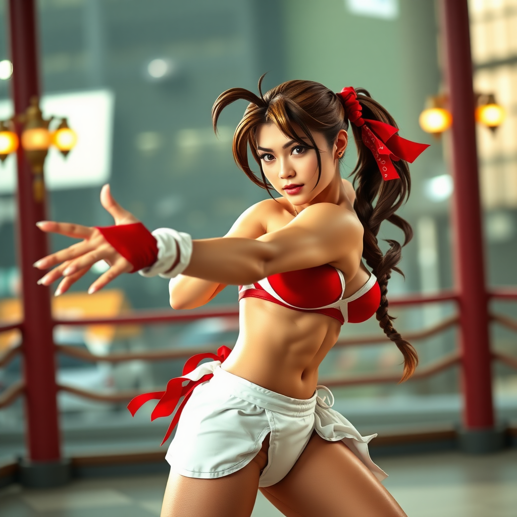 Mai Shiranui classic fighting pose. HD DSLR Photo