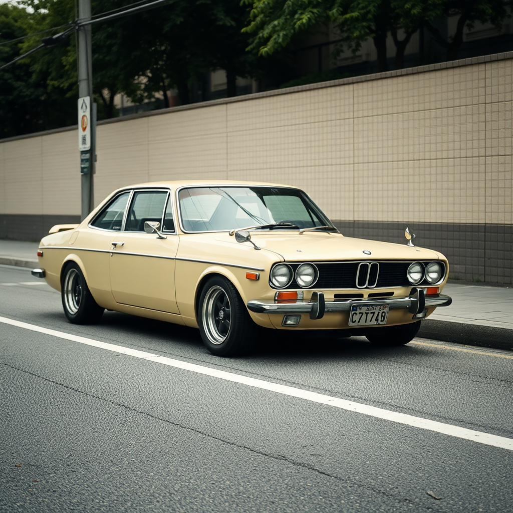 the car is parked on the side of the road, inspired by Taiyō Matsumoto, tumblr, restomod, nd4, c4