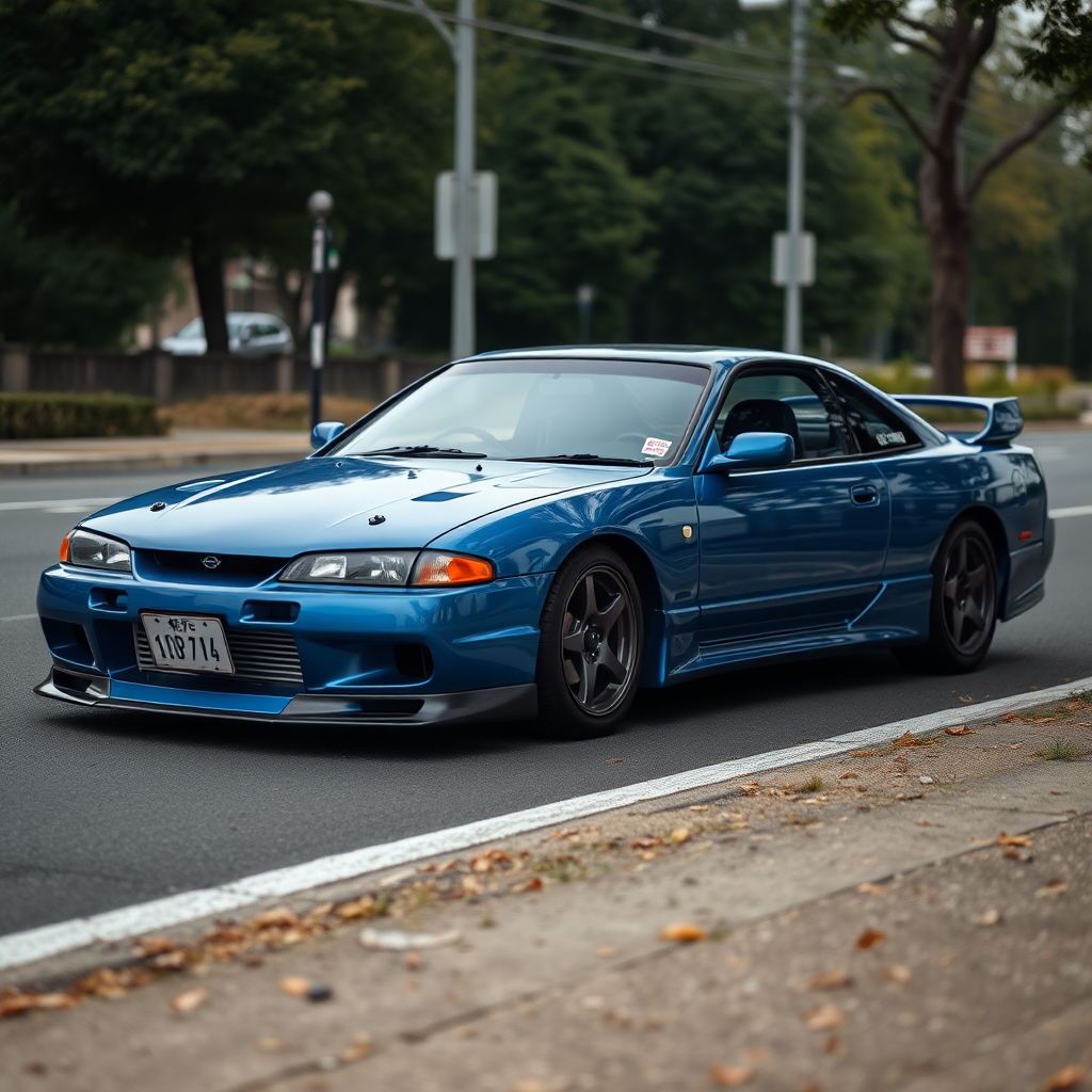 Nissan Silvia S14 the car is parked on the side of the road, inspired by Taiyō Matsumoto, tumblr, restomod, nd4, c4