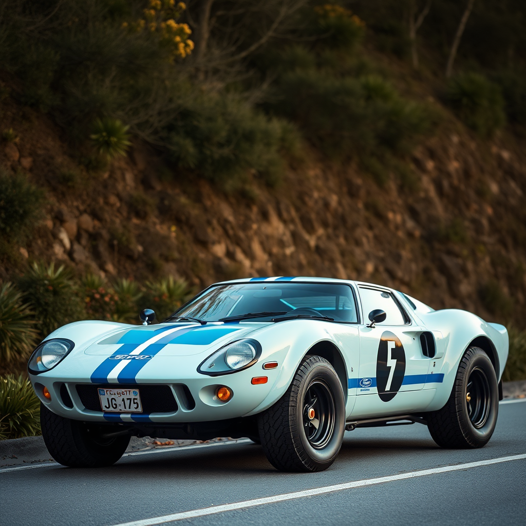 concept ford gt90 the 4x4 car is parked on the side of the road, inspired by Taiyō Matsumoto, tumblr, restomod, nd4, c4