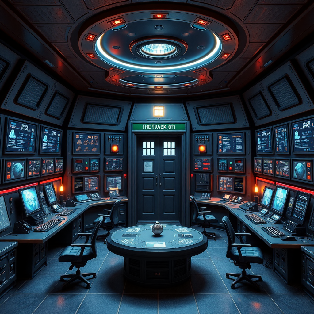 TARDIS control room in the style of N.A.S.A.