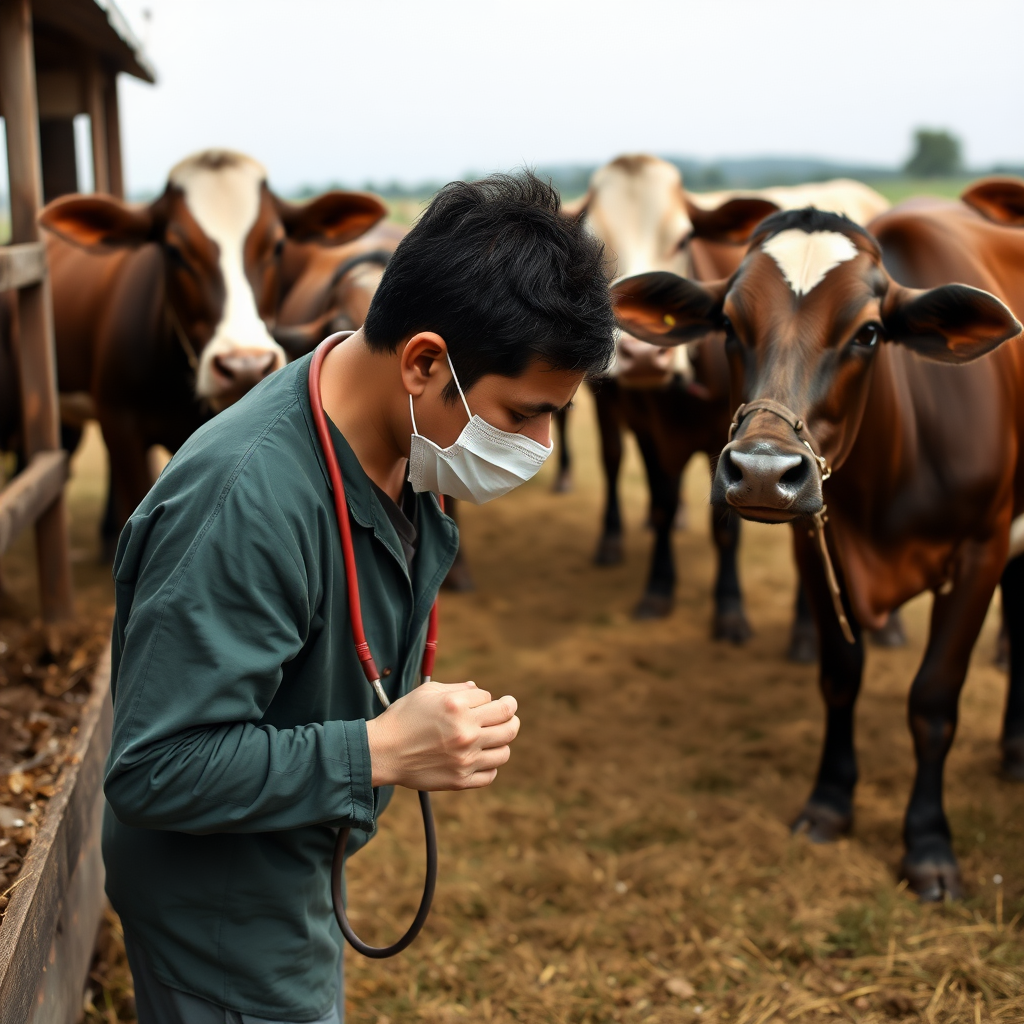 human, veterinarian, farm, cattle