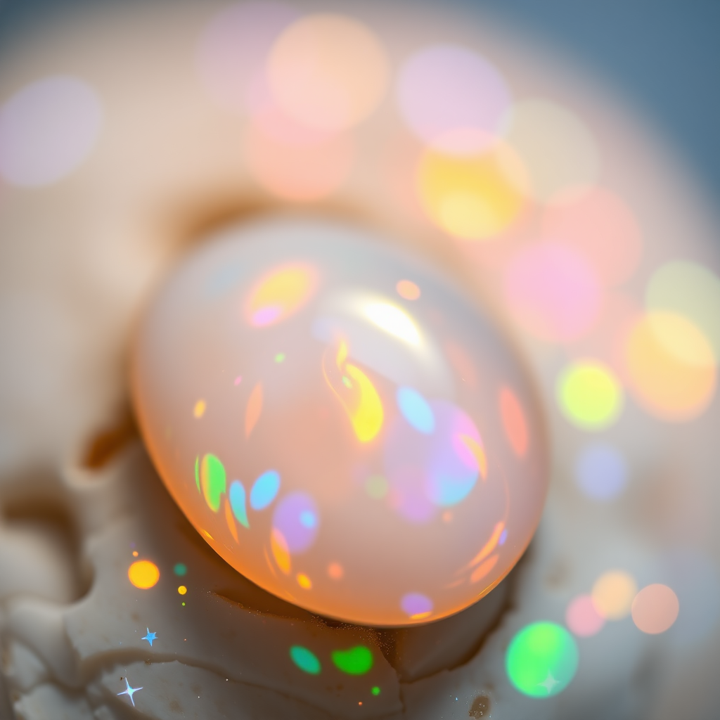 Bokeh, abstract, brilliant colors, glittering, translucent, mother of pearl, opal, iridescent, natural skin, glowing, artistic photo, wide angle, cute, interesting