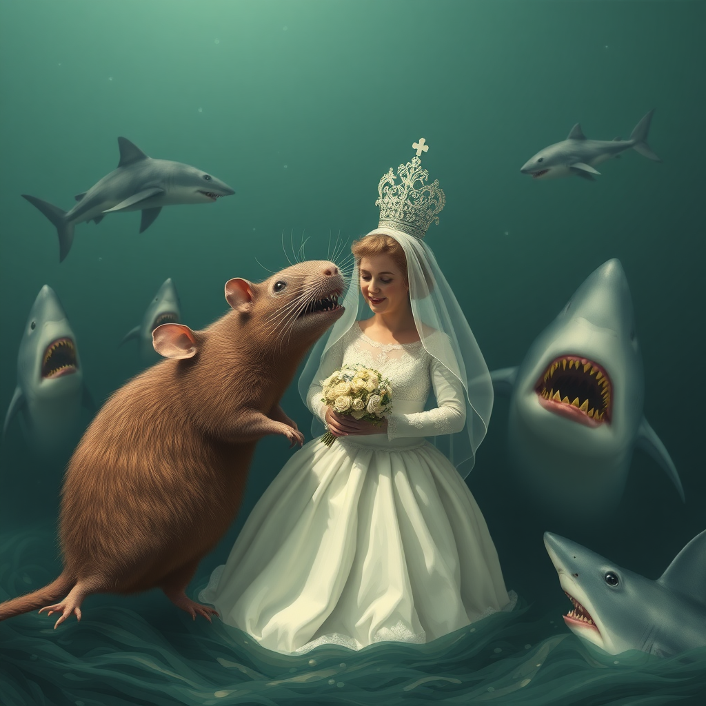 A rat wedding being attacked by sharks, Catholic