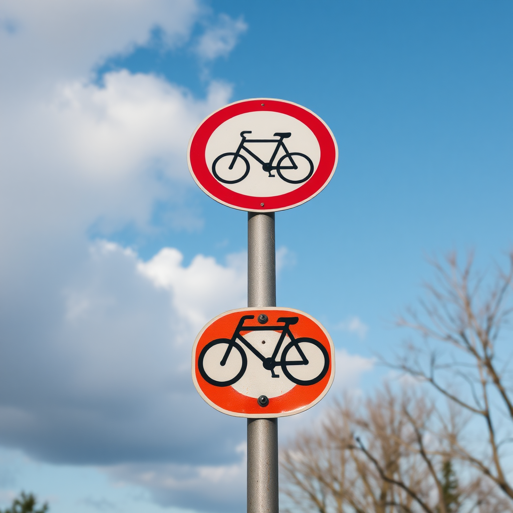 no bicycle road sign