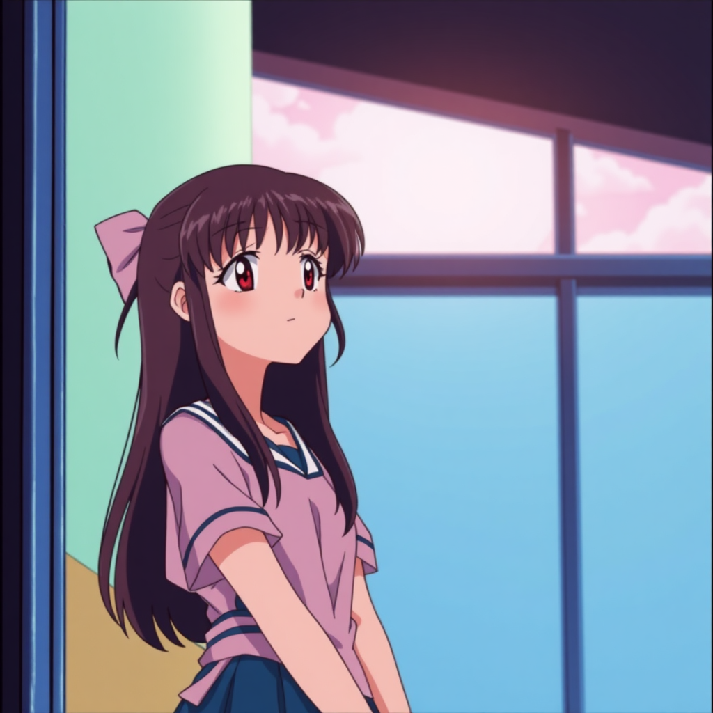 90s Anime screenshot of girl