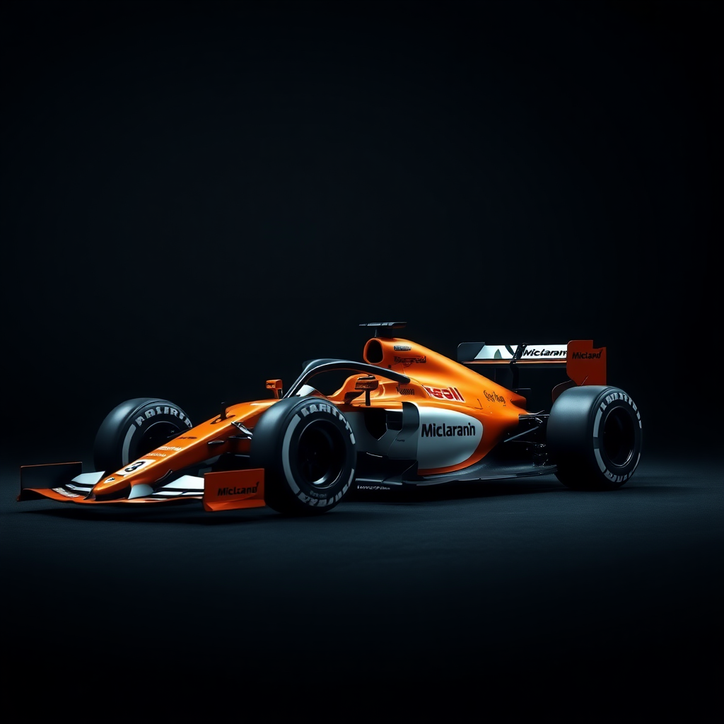 f1 car mclaren in dark backgroud