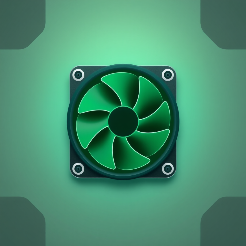 flat icon of 3 fan gpu