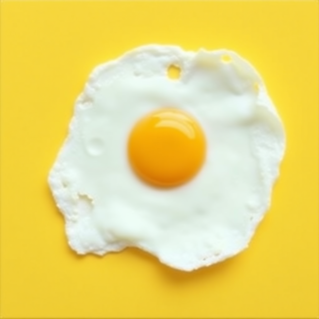 Canvas Setup:

Size: 512x512 pixels  
Background Color: Yellow  
Fried Egg:

Yolk: Yellow circle (50 pixels)  
White: Irregular white shape around the yolk