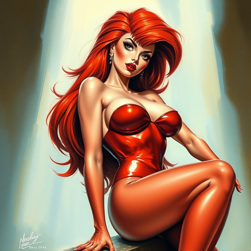 Imagine: if Frank Frazetta had originally painted Jessica Rabbit for adult comics