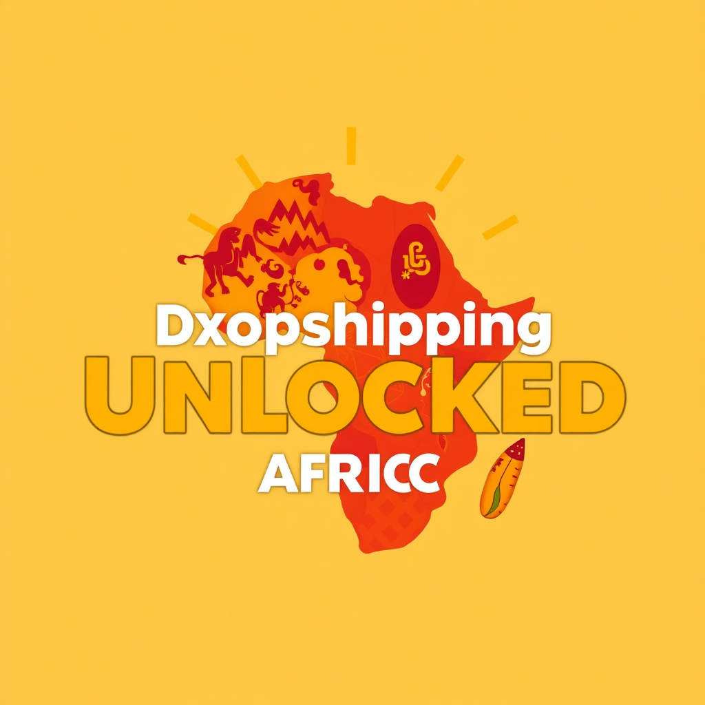 Design a logo for "Dropshipping Unlocked Africa" with vibrant and eye-catching colors. The logo should effectively convey a sense of dynamism and opportunity while incorporating elements that represent Africa’s diverse culture and economic potential.