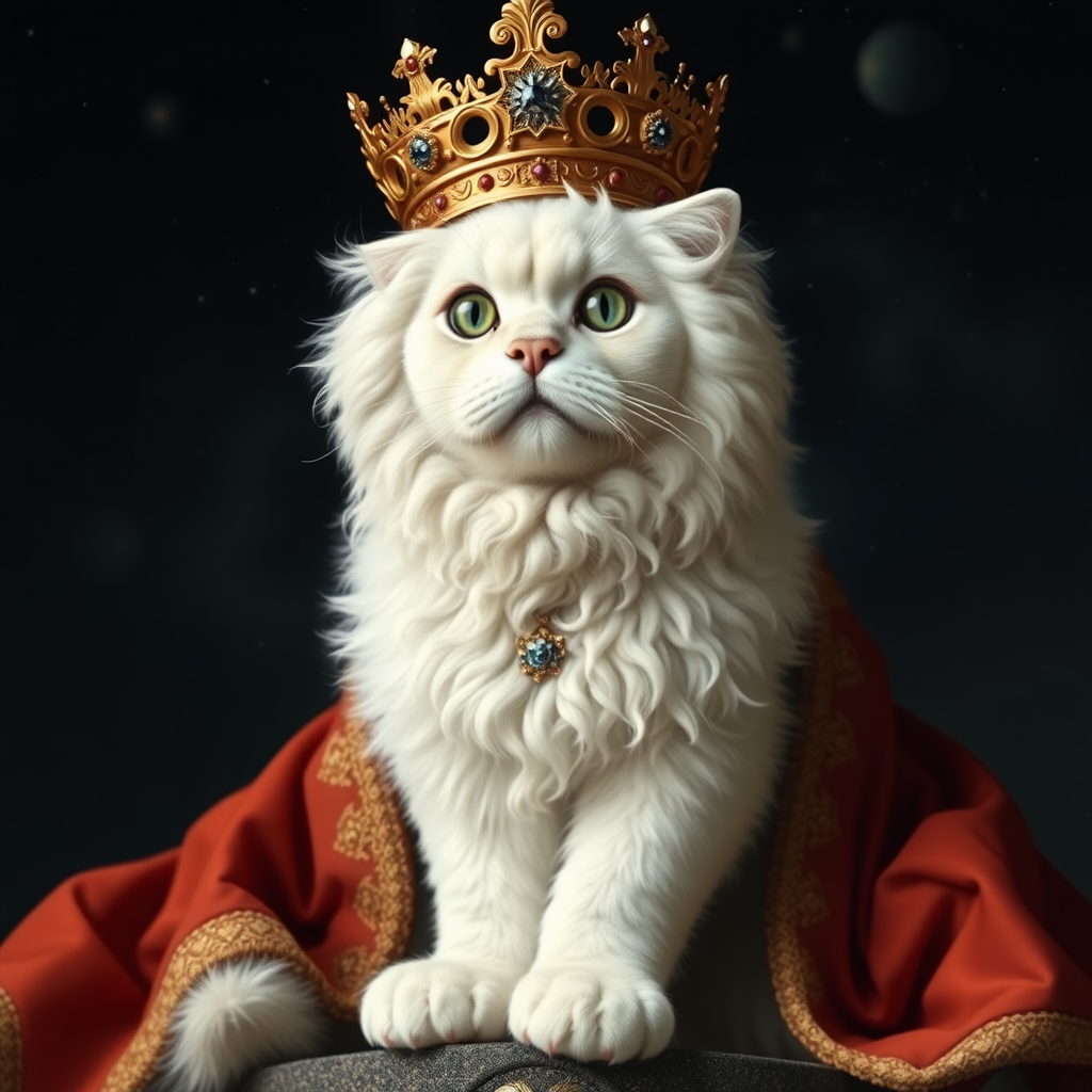 White selkirk rex as a ruler of the world